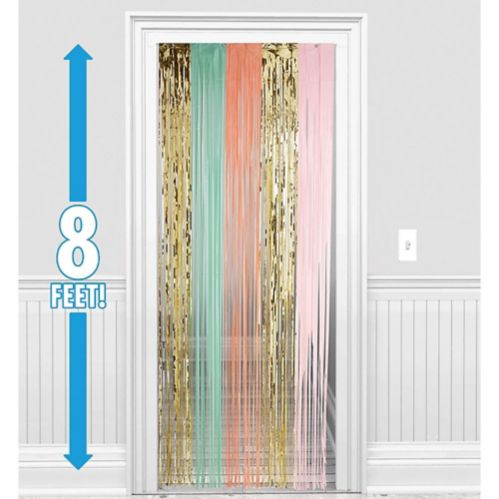 Pastel & Gold Fringe Doorway Curtain Product image