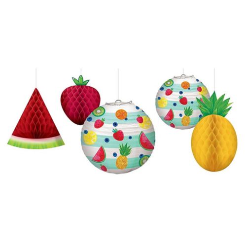 Hello Summer Honeycomb Balls & Paper Lanterns, 5-pk Product image