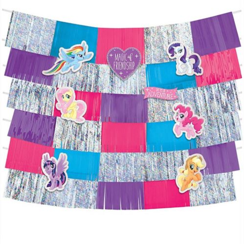 Friendship Adventures My Little Pony Birthday Party Shiny Fringe Decoration Kit, Pink/Purple/Silver Product image