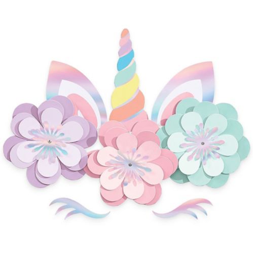 Magical Rainbow Unicorn Floral Birthday Party Cutouts, 8-pk Product image