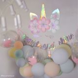 Magical Rainbow Unicorn Floral Birthday Party Cutouts, 8-pk