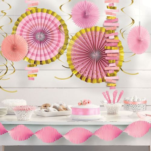 Metallic Gold Pink Room Decorating Kit Product image