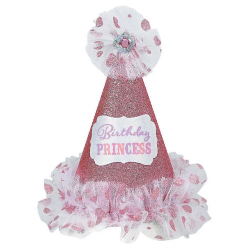 Pink Glitter Birthday Princess Party Hat Product image