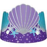 Wishful Mermaid Birthday Party Tiaras, Purple, 8-pk
