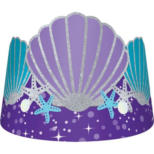 Wishful Mermaid Birthday Party Tiaras, Purple, 8-pk Product image