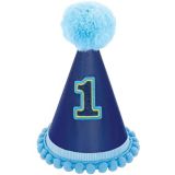 Metallic Blue 1st Birthday Party Hat | Amscannull