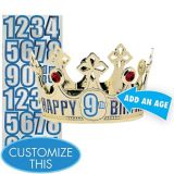 Child Personalized Gold Happy Birthday Crown Kit
