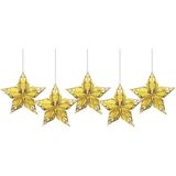 Metallic Gold Star Decorations, 5-pk