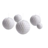 White Honeycomb Balls, 5-pk