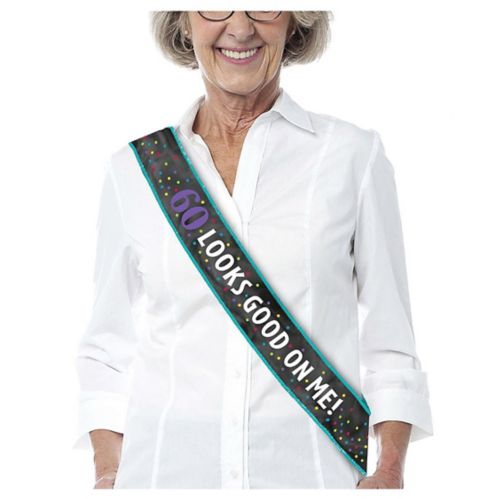 Milestone 60th Birthday Party Sash features "60 Looks Good on Me" Product image
