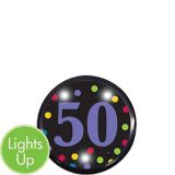 Milestone 50th Birthday Flashing Light Button