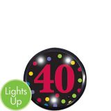 Milestone 40th Birthday Flashing Light Button