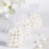 White Organza Standing Favour Bags, 12-ct