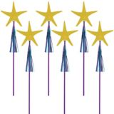 Glitter Starfish Wands for Birthday Party Favours, 6-pk
