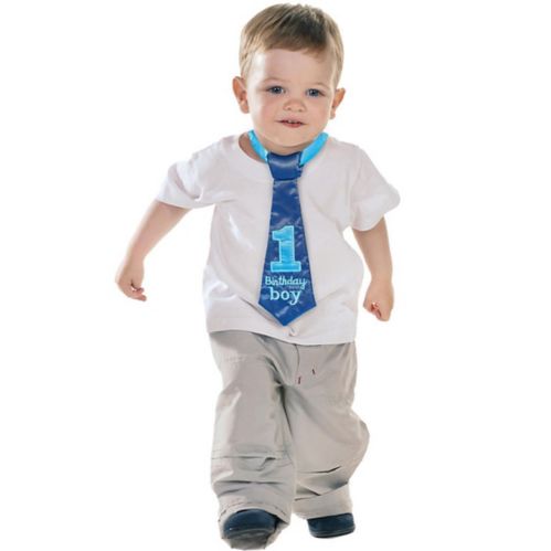 Cravate pour garçon 1era anniversaire, bleu Image de l’article