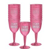 Team Bride Plastic Wine Glasses, 16-pk