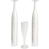 White Plastic Champagne Flute, 20-ct | Amscannull