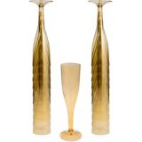 Gold Plastic Champagne Flute, 20-ct