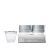 Clear Trimmed Premium Plastic Cups, 24-ct