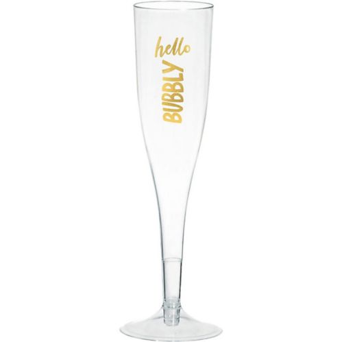 Metallic Gold Hello Bubbly Champagne Flutes, 16-pk Product image