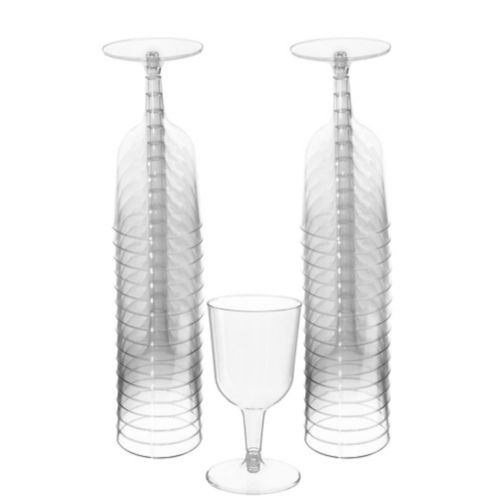 Big Party Plastic Wine Glasses, Birthdays, Showers, More, Clear,  5.5-oz, 32-pk Product image