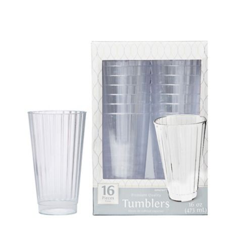 Premium Plastic Cups, Birthdays, Showers, More, Clear, 16-oz, 16-pk Product image
