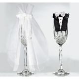 Bride & Groom Wedding Champagne Flute Covers, 2-pc | Amscannull