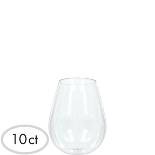 Mini Clear Plastic Stemless Wine Glasses, 10-pk Product image