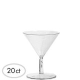 Mini Clear Plastic Martini Glasses, 20-pk