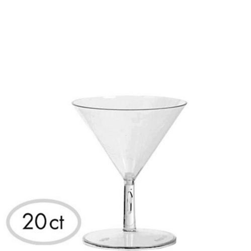Mini Clear Plastic Martini Glasses, 20-pk Product image