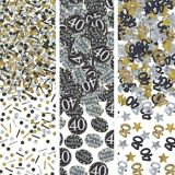 Milestone 40th Birthday Party Confetti, Black/Silver/Gold | Amscannull