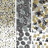 Milestone 30th Birthday Party Confetti, Black/Silver/Gold | Amscannull