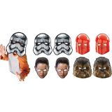 Star Wars 8 : Masques pour fête d'anniversaire Le dernier Jedi, paq. 8 | Lucasnull