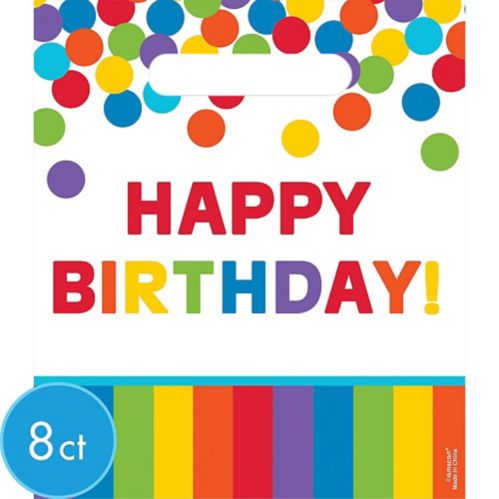 Rainbow Birthday Favour Bags, 8-pk Product image