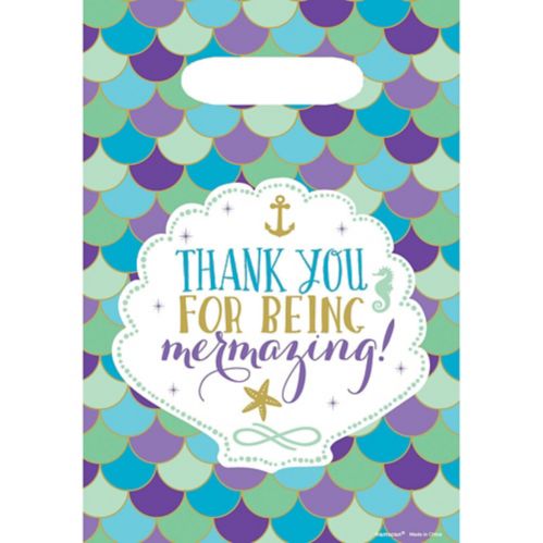 Wishful Mermaid Birthday Party Favour Bags, 8-pk Product image