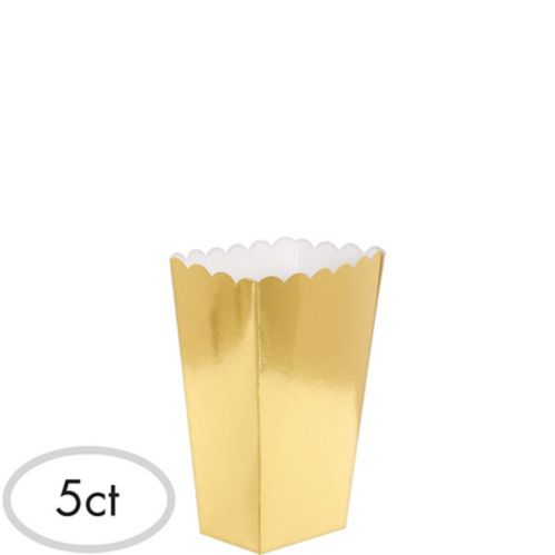 Mini Metallic Popcorn Treat Boxes, 5-pk Product image