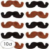 Black & Brown Western Moustaches, 10-pk