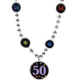 Milestone 50th Birthday Pendant Bead Necklace