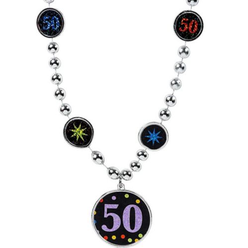 Milestone 50th Birthday Pendant Bead Necklace Product image