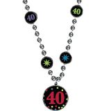 Milestone 40th Birthday Pendant Bead Necklace