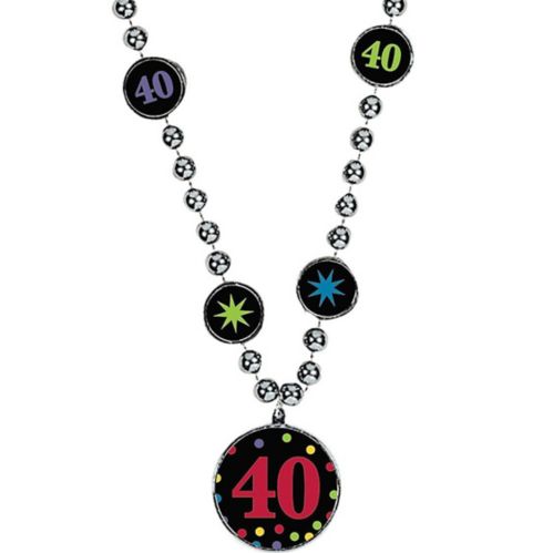 Milestone 40th Birthday Pendant Bead Necklace Product image