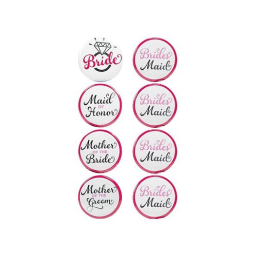 Bridal Classy Bride Party Buttons, 8-pk Product image