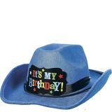 Chapeau de cowboy bleu pour anniversaire