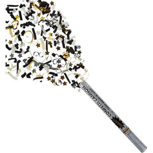 Giant Confetti Cannon, Black/Gold/Silver Product image