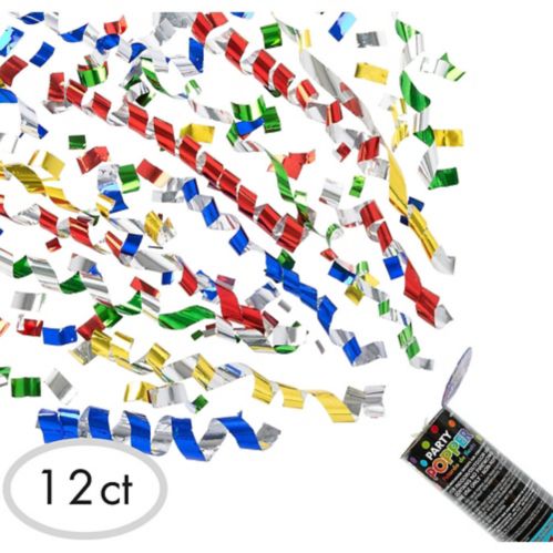 Multicolour Confetti Party Poppers, 12-pk Product image