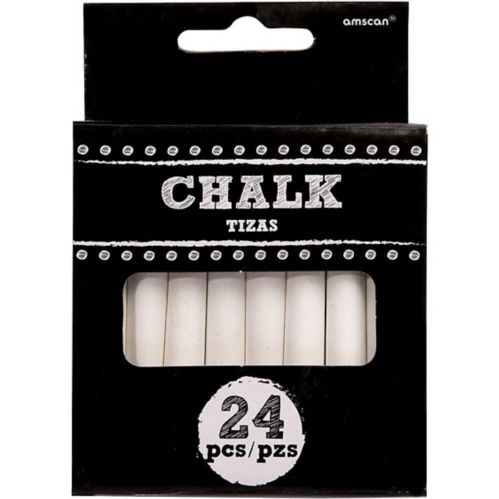 Chalk Sticks for Birthday, Party, Anniversary, White, 24-pk Product image