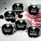 Groom Bridal Party Buttons, 8-pk