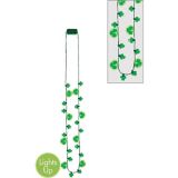 St. Patrick's Day Light-Up LED Shamrock Necklace, Green | Amscannull