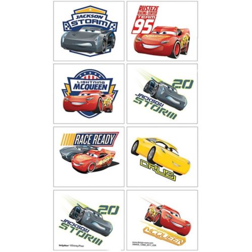 Disney Cars 3 Easy Apply Temporary Party Favour Tattoos, 8-pc, Ages 4+ Product image