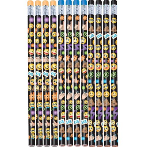 Smiley Emoji Pencils for Birthday Party Favours, 12-pk Product image